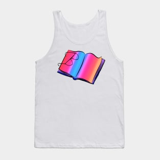 Pair of glasses on an open book Tank Top